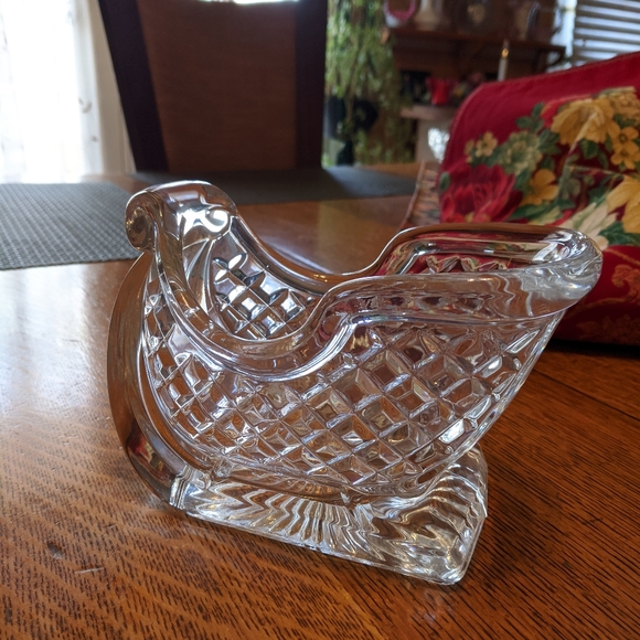 Beautiful Mercari vintage clear Crystal glass Santa sled - Picture 6 of 7
